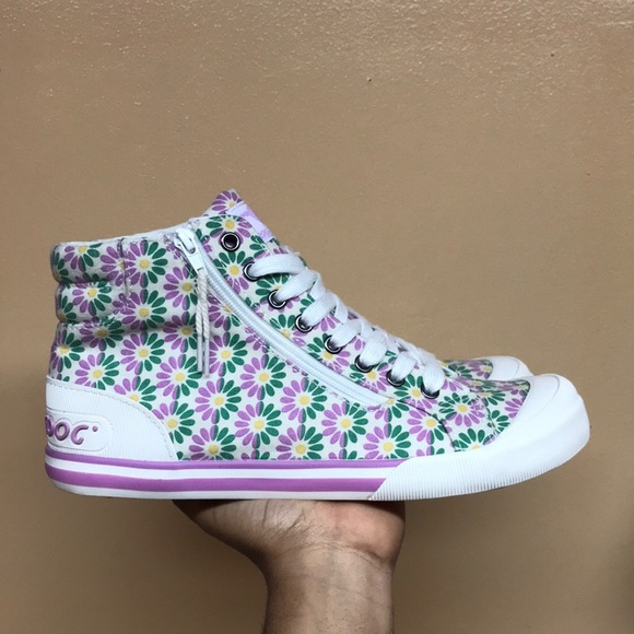 Rocket Dog Jazzin Pastel Floral High Top Sneakers - Picture 1 of 17
